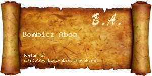 Bombicz Absa névjegykártya